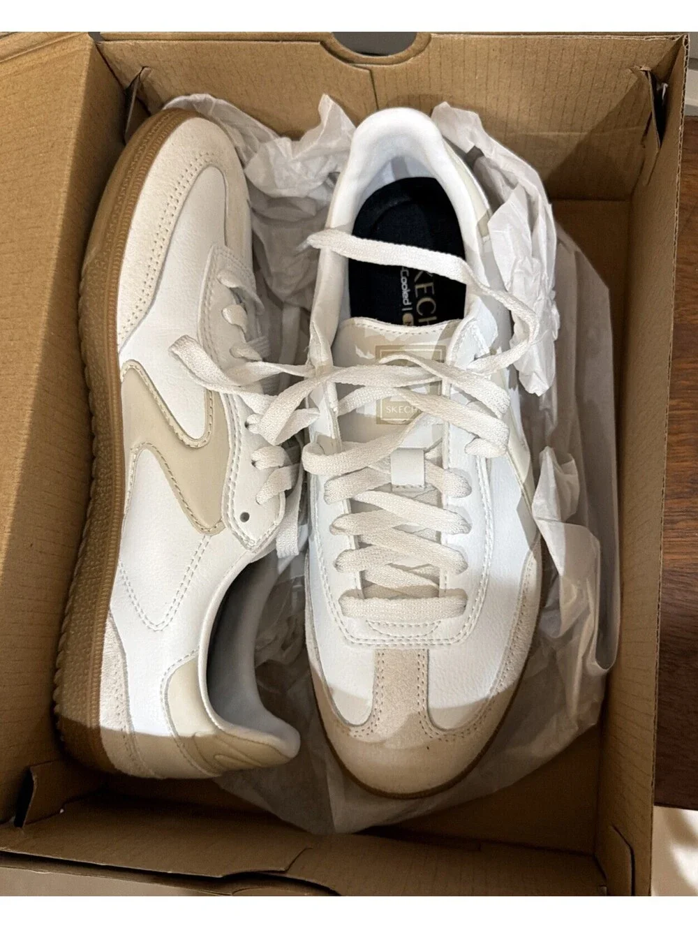 Skechers Court Classics Hotshot Kickoff White Natural 185232/WNT Women’s Size 7